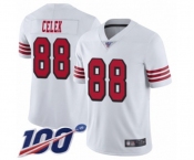 Men's San Francisco 49ers #88 Garrett Celek Limited White Rush Vapor Untouchable 100th Season Football Jersey Men's San Francisco 49ers #88 Garrett Celek Limited White Rush Vapor Untouchable 100th Season Football Jersey