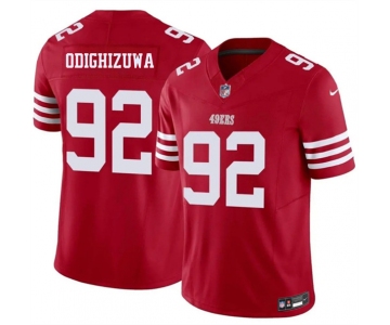 Men's San Francisco 49ers #92 Osa Odighizuwa Red 2026 F.U.S.E. Vapor Untouchable Limited Football Stitched Jersey
