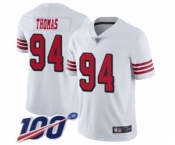 Men's San Francisco 49ers #94 Solomon Thomas Limited White Rush Vapor Untouchable 100th Season Football Jersey Men's San Francisco 49ers #94 Solomon Thomas Limited White Rush Vapor Untouchable 100th Season Football Jersey