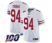 Men's San Francisco 49ers #94 Solomon Thomas White Vapor Untouchable Limited Player 100th Season Football Jersey Men's San Francisco 49ers #94 Solomon Thomas White Vapor Untouchable Limited Player 100th Season Football Jersey