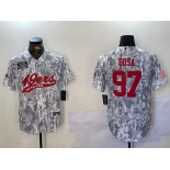Men's San Francisco 49ers #97 Nick Bosa Arctic Camo 2024 Salute to Service Stitched Baseball Jersey