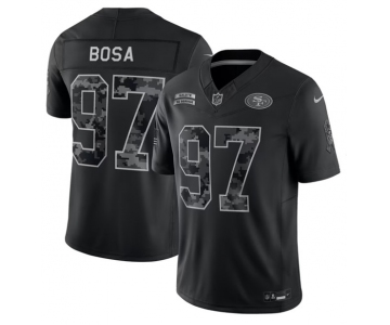 Men's San Francisco 49ers #97 Nick Bosa Black 2026 F.U.S.E. Salute to Service Limited Stitched Football Jersey