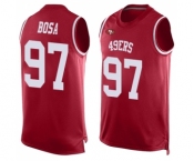 Men's San Francisco 49ers #97 Nick Bosa Limited Red Player Name & Number Tank Top Football Jersey Men's San Francisco 49ers #97 Nick Bosa Limited Red Player Name & Number Tank Top Football Jersey