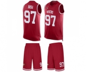 Men's San Francisco 49ers #97 Nick Bosa Limited Red Tank Top Suit Football Jersey Men's San Francisco 49ers #97 Nick Bosa Limited Red Tank Top Suit Football Jersey