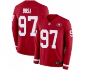 Men's San Francisco 49ers #97 Nick Bosa Limited Red Therma Long Sleeve Football Jersey Men's San Francisco 49ers #97 Nick Bosa Limited Red Therma Long Sleeve Football Jersey