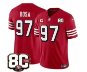 Men's San Francisco 49ers #97 Nick Bosa New Red 2026 F.U.S.E. With 80th Anniversary & 4-Star C Patch Vapor Untouchable Limited Football Stitched Jersey Men's San Francisco 49ers #97 Nick Bosa New Red 2026 F.U.S.E. With 80th Anniversary & 4-Star C Patch Vapor Untouchable Limited Football Stitched Jersey