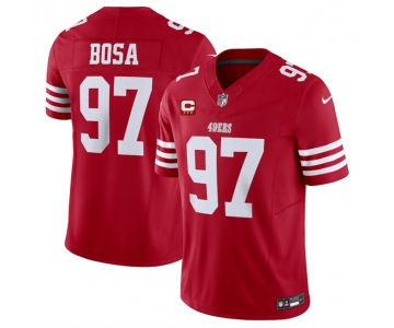 Men's San Francisco 49ers #97 Nick Bosa Red 2025 F.U.S.E. With 3-Star C Patch Vapor Untouchable Limited Stitched Football Jersey