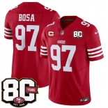 Men's San Francisco 49ers #97 Nick Bosa Red 2026 F.U.S.E. With 80th Anniversary & 4-Star C Patch Vapor Untouchable Limited Football Stitched Jersey Men's San Francisco 49ers #97 Nick Bosa Red 2026 F.U.S.E. With 80th Anniversary & 4-Star C Patch Vapor Untouchable Limited Football Stitched Jersey