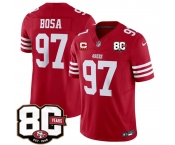 Men's San Francisco 49ers #97 Nick Bosa Red 2026 F.U.S.E. With 80th Anniversary & 4-Star C Patch Vapor Untouchable Limited Football Stitched Jersey Men's San Francisco 49ers #97 Nick Bosa Red 2026 F.U.S.E. With 80th Anniversary & 4-Star C Patch Vapor Untouchable Limited Football Stitched Jersey