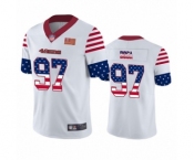Men's San Francisco 49ers #97 Nick Bosa White Independence Day Limited Football Jersey Men's San Francisco 49ers #97 Nick Bosa White Independence Day Limited Football Jersey