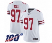 Men's San Francisco 49ers #97 Nick Bosa White Vapor Untouchable Limited Player 100th Season Football Jersey Men's San Francisco 49ers #97 Nick Bosa White Vapor Untouchable Limited Player 100th Season Football Jersey