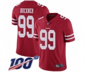 Men's San Francisco 49ers #99 DeForest Buckner Red Team Color Vapor Untouchable Limited Player 100th Season Football Jersey Men's San Francisco 49ers #99 DeForest Buckner Red Team Color Vapor Untouchable Limited Player 100th Season Football Jersey
