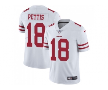 Nike San Francisco 49ers #18 Dante Pettis White Men Stitched NFL Vapor Untouchable Limited Jersey
