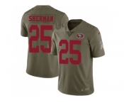 Nike San Francisco 49ers #25 Richard Sherman Olive Men Stitched NFL Limited 2017 Salute To Service Jersey Nike San Francisco 49ers #25 Richard Sherman Olive Men Stitched NFL Limited 2017 Salute To Service Jersey