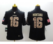 nike nfl jerseys san francisco 49ers #16 montana black[salute to service limited]