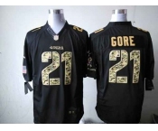 nike nfl jerseys san francisco 49ers #21 gore black[salute to service limited]