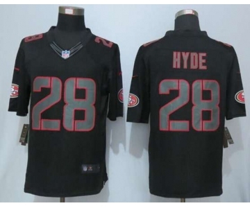 nike nfl jerseys san francisco 49ers #28 hyde black[nike impact limited]
