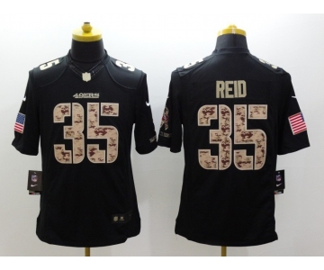 nike nfl jerseys san francisco 49ers #35 reid black[salute to service limited]