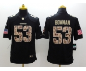 nike nfl jerseys san francisco 49ers #53 bowman black[salute to service limited]