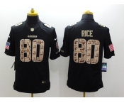 nike nfl jerseys san francisco 49ers #80 rice black[salute to service limited]