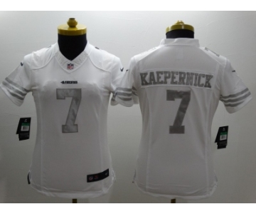 Nike Women San Francisco 49ers #7 colin kaepernick Platinum White Jerseys