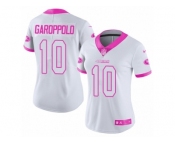 Women Nike San Francisco 49ers #10 Jimmy Garoppolo Limited White Pink Rush Fashion NFL Jersey Women Nike San Francisco 49ers #10 Jimmy Garoppolo Limited White Pink Rush Fashion NFL Jersey