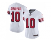 Women Nike San Francisco 49ers #10 Jimmy Garoppolo White Rush Stitched NFL Vapor Untouchable Limited Jersey Women Nike San Francisco 49ers #10 Jimmy Garoppolo White Rush Stitched NFL Vapor Untouchable Limited Jersey