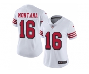 Women Nike San Francisco 49ers #16 Joe Montana White Rush Stitched NFL Vapor Untouchable Limited Jersey Women Nike San Francisco 49ers #16 Joe Montana White Rush Stitched NFL Vapor Untouchable Limited Jersey