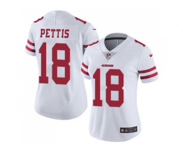 Women Nike San Francisco 49ers #18 Dante Pettis White Stitched NFL Vapor Untouchable Limited Jersey