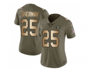 Women Nike San Francisco 49ers #25 Richard Sherman Olive Gold Stitched NFL Limited 2017 Salute to Service Jersey Women Nike San Francisco 49ers #25 Richard Sherman Olive Gold Stitched NFL Limited 2017 Salute to Service Jersey