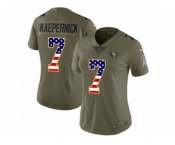 Women Nike San Francisco 49ers #7 Colin Kaepernick Limited Olive USA Flag 2017 Salute to Service NFL Jersey Women Nike San Francisco 49ers #7 Colin Kaepernick Limited Olive USA Flag 2017 Salute to Service NFL Jersey