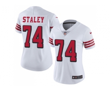 Women Nike San Francisco 49ers #74 Joe Staley White Rush Stitched NFL Vapor Untouchable Limited Jersey