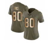 Women Nike San Francisco 49ers #80 Jerry Rice Limited Olive Gold 2017 Salute to Service NFL Jersey Women Nike San Francisco 49ers #80 Jerry Rice Limited Olive Gold 2017 Salute to Service NFL Jersey