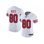 Women Nike San Francisco 49ers #80 Jerry Rice White Rush Stitched NFL Vapor Untouchable Limited Jersey