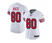 Women Nike San Francisco 49ers #80 Jerry Rice White Rush Stitched NFL Vapor Untouchable Limited Jersey Women Nike San Francisco 49ers #80 Jerry Rice White Rush Stitched NFL Vapor Untouchable Limited Jersey