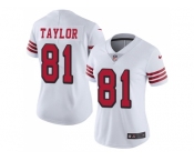 Women Nike San Francisco 49ers #81 Trent Taylor White Rush Stitched NFL Vapor Untouchable Limited Jersey Women Nike San Francisco 49ers #81 Trent Taylor White Rush Stitched NFL Vapor Untouchable Limited Jersey