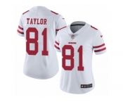 Women Nike San Francisco 49ers #81 Trent Taylor White Vapor Untouchable Limited Player NFL Jersey Women Nike San Francisco 49ers #81 Trent Taylor White Vapor Untouchable Limited Player NFL Jersey