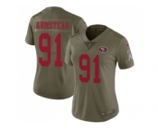 Women Nike San Francisco 49ers #91 Arik Armstead Olive Stitched NFL Limited 2017 Salute to Service Jersey