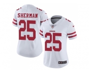 Women San Francisco 49ers #25 Richard Sherman White Stitched NFL Vapor Untouchable Limited Jersey Women San Francisco 49ers #25 Richard Sherman White Stitched NFL Vapor Untouchable Limited Jersey