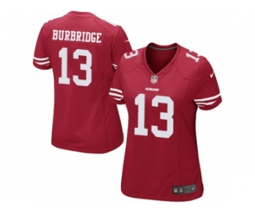 Women's Nike San Francisco 49ers #13 Aaron Burbridge Limited Red Team Color NFL Jersey