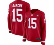 Women's Nike San Francisco 49ers #15 Pierre Garcon Limited Red Therma Long Sleeve NFL Jersey Women's Nike San Francisco 49ers #15 Pierre Garcon Limited Red Therma Long Sleeve NFL Jersey