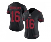 Women's Nike San Francisco 49ers #16 Joe Montana Black Stitched NFL Limited Rush Jersey