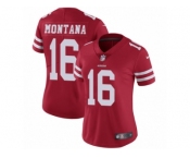 Women's Nike San Francisco 49ers #16 Joe Montana Vapor Untouchable Limited Red Team Color NFL Jersey