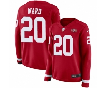 Women's Nike San Francisco 49ers #20 Jimmie Ward Limited Red Therma Long Sleeve NFL Jersey