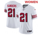 Women's Nike San Francisco 49ers #21 Deion Sanders White Rush Stitched NFL Vapor Untouchable Limited Jersey Women's Nike San Francisco 49ers #21 Deion Sanders White Rush Stitched NFL Vapor Untouchable Limited Jersey