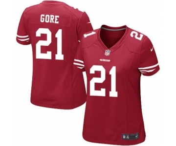 Women's Nike San Francisco 49ers #21 Frank Gore Game Red Team Color NFL Jersey