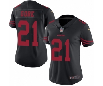 Women's Nike San Francisco 49ers #21 Frank Gore Limited Black Rush Vapor Untouchable NFL Jersey