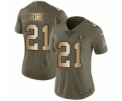 Women's Nike San Francisco 49ers #21 Frank Gore Limited Olive Gold 2017 Salute to Service NFL Jersey Women's Nike San Francisco 49ers #21 Frank Gore Limited Olive Gold 2017 Salute to Service NFL Jersey