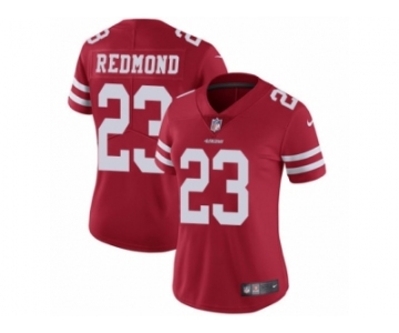 Women's Nike San Francisco 49ers #23 Will Redmond Vapor Untouchable Limited Red Team Color NFL Jersey