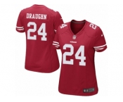 Women's Nike San Francisco 49ers #24 Shaun Draughn Limited Red Team Color NFL Jersey